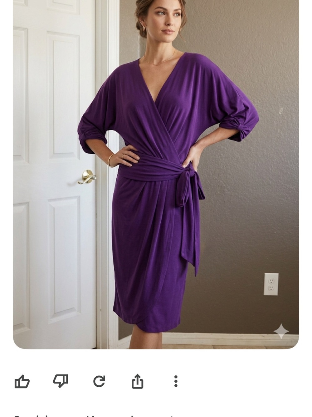 Elegant Deep Purple Wrap Robe with Tie Waist size 22